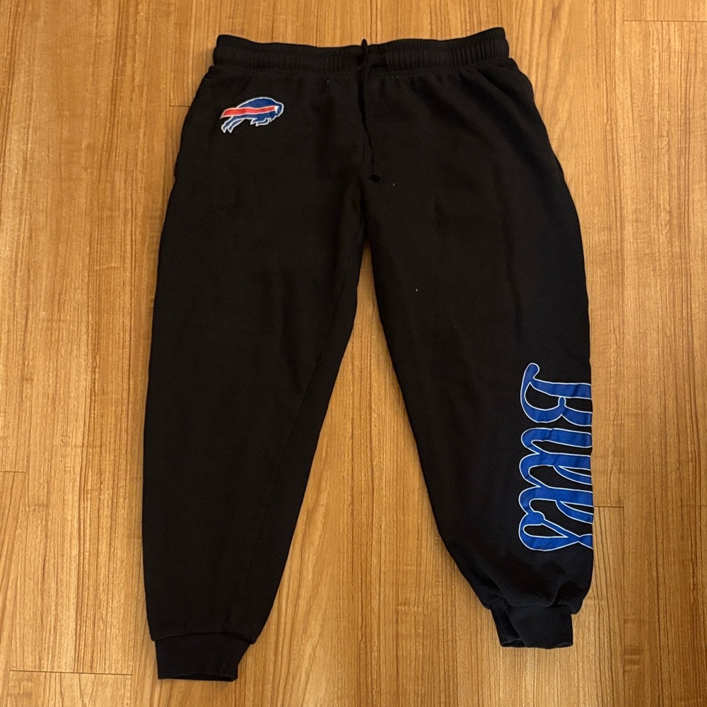 NFL Team Apperal Buffalo Bills Womens Black Joggers with Blue Accents